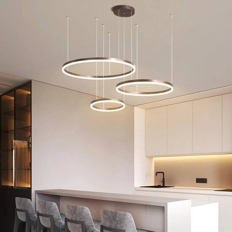 Luz Moderna de Led Modelo 3 anéis