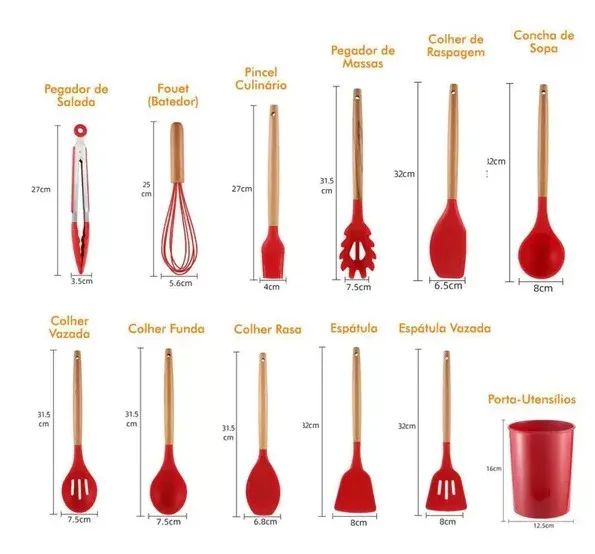 Kit 12 peças silicone